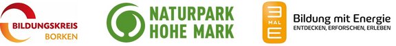 Logos Bildungskreis Borken, Naturpark Hohe Mark und 3 mal E